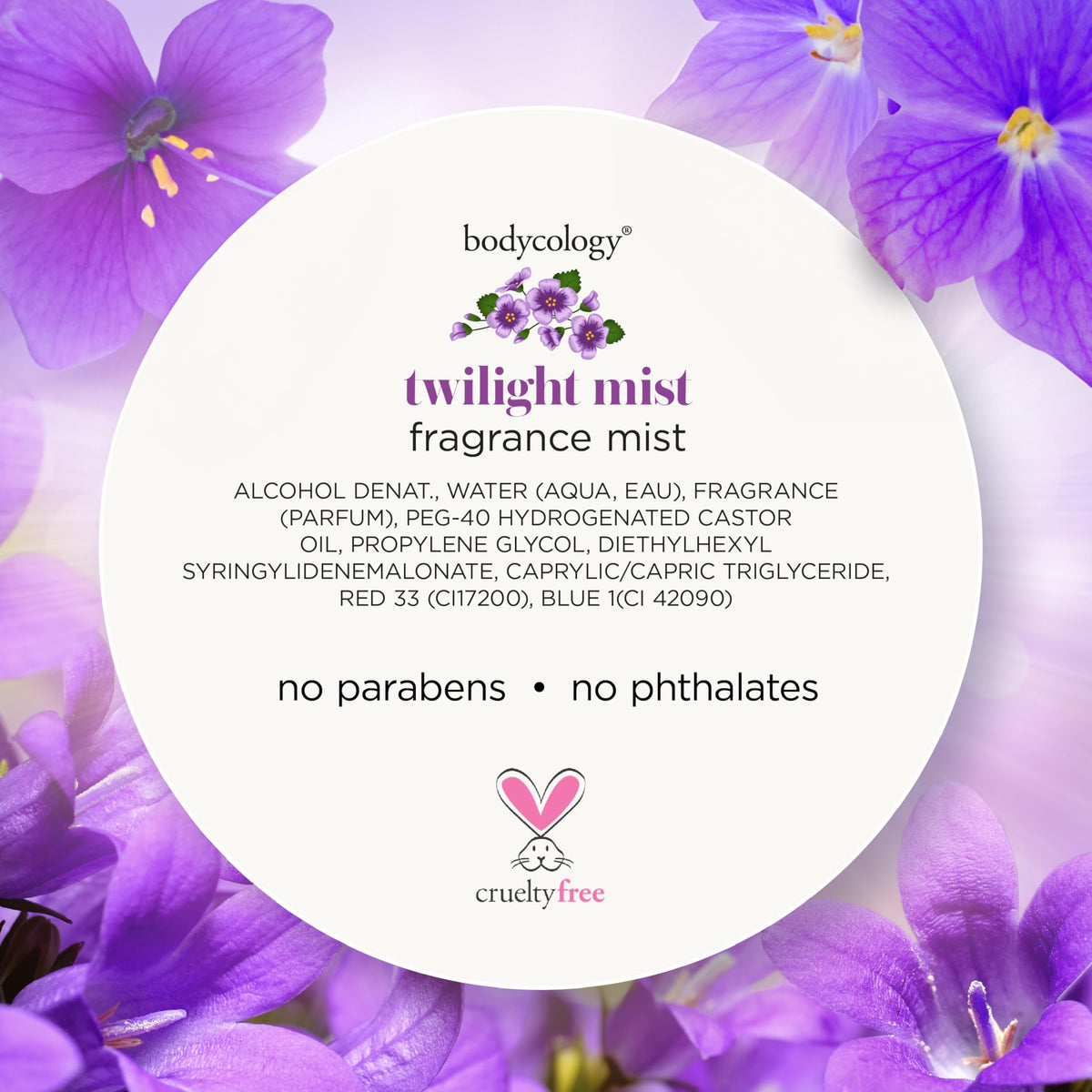 Bodycology Twilight Mist Body Mist ingredients list