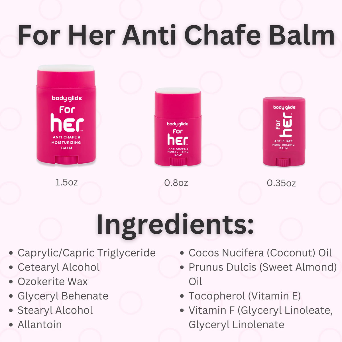 BodyGlide For Her Anti Chafe Balm on a gym bag