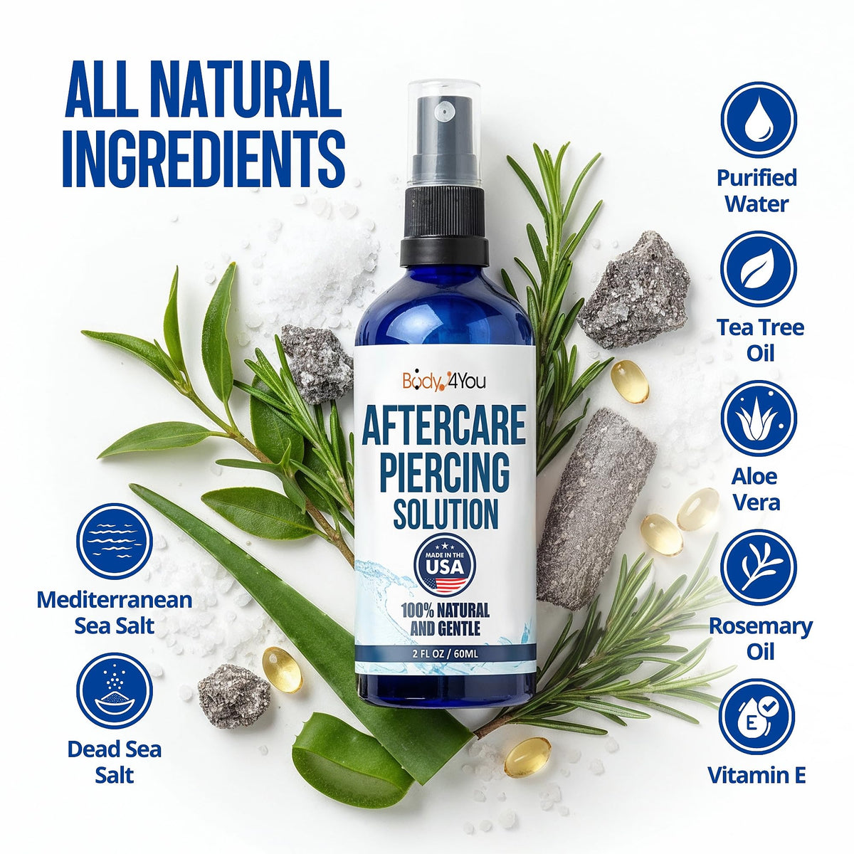 BodyJ4You Piercing Aftercare Spray ingredients list