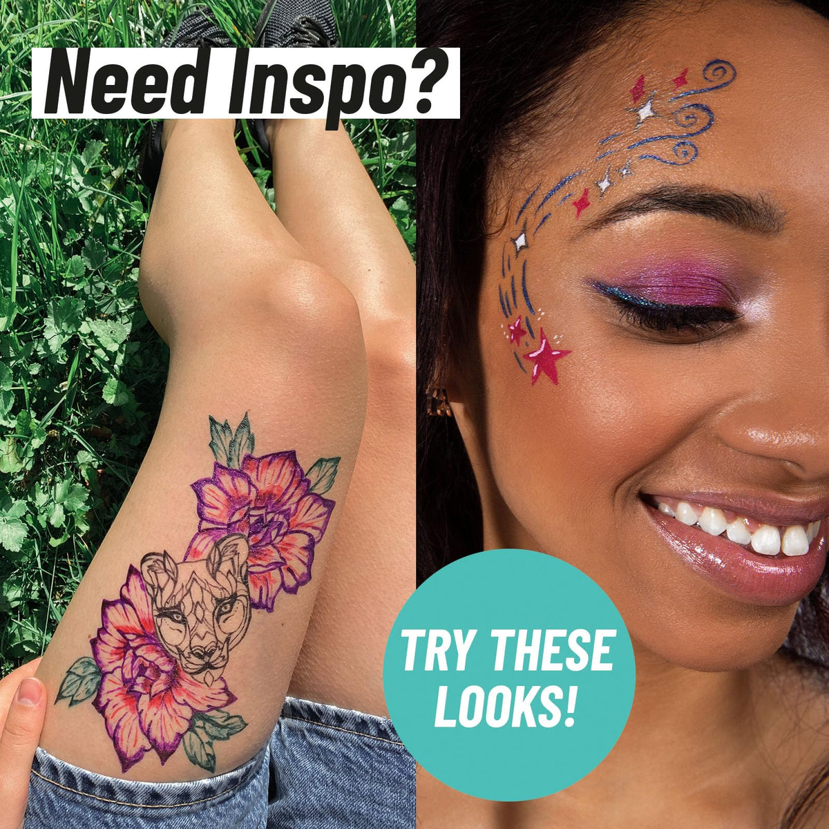 BODYMARK temporary tattoo designs on arm