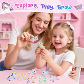 Bofuoos Unicorn Bath Bombs with surprise toy peeking out