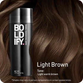 Boldify Hair Fibers packaging with product details
