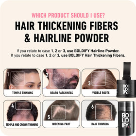 Boldify Hairline Powder Auburn 10g shade comparison