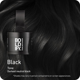 Boldify Hairline Powder Black 4g compact open showing powder