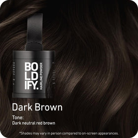 Boldify Hairline Powder Dark Brown back view showing ingredients