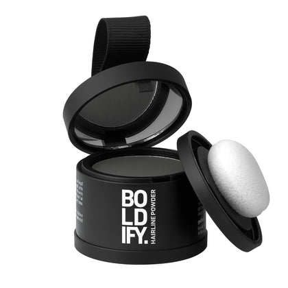 Boldify Hairline Powder Dark Gray 4g front view with compact open
