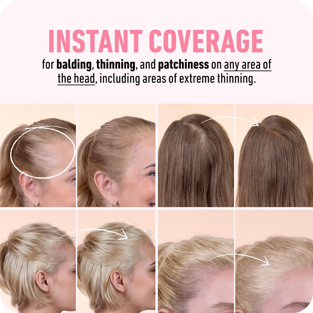 Boldify Hairline Powder on a vanity with makeup tools