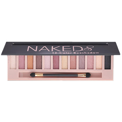 BOLOPER 12-Colour Nude Eyeshadow Palette front view with all shades