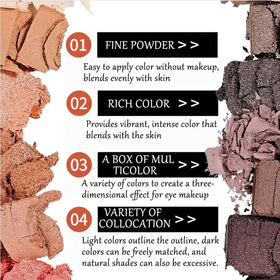 BOLOPER 12 Colours Eyeshadow Palette with shades labelled