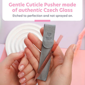BONA FIDE BEAUTY Czech Glass Cuticle Pusher with protective pouch