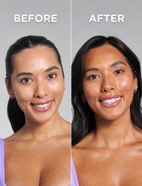 Bondi Sands Technocolor Self Tanning Face Serum Magenta application on skin