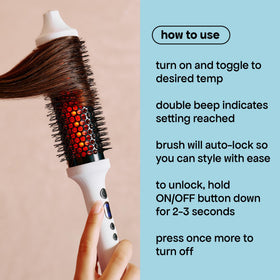 BONDIBOOST Infrared Thermal Brush heat settings display