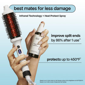 BONDIBOOST Infrared Thermal Brush in use on styled hair