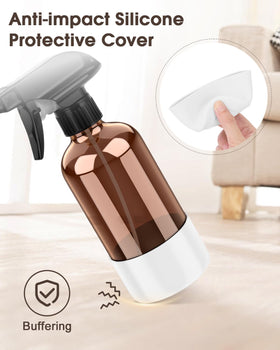 Bontip Amber Glass Spray Bottle black silicone sleeve close-up