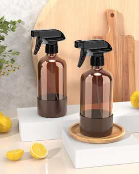 Bontip Amber Glass Spray Bottle close-up of silicone sleeve