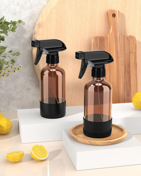 Bontip Amber Glass Spray Bottle in use for cleaning