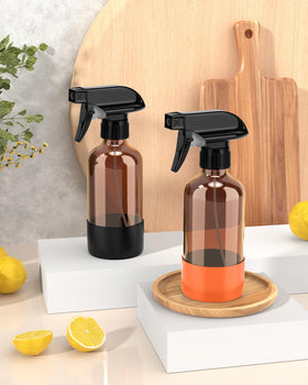 Bontip amber glass spray bottle in use watering plants