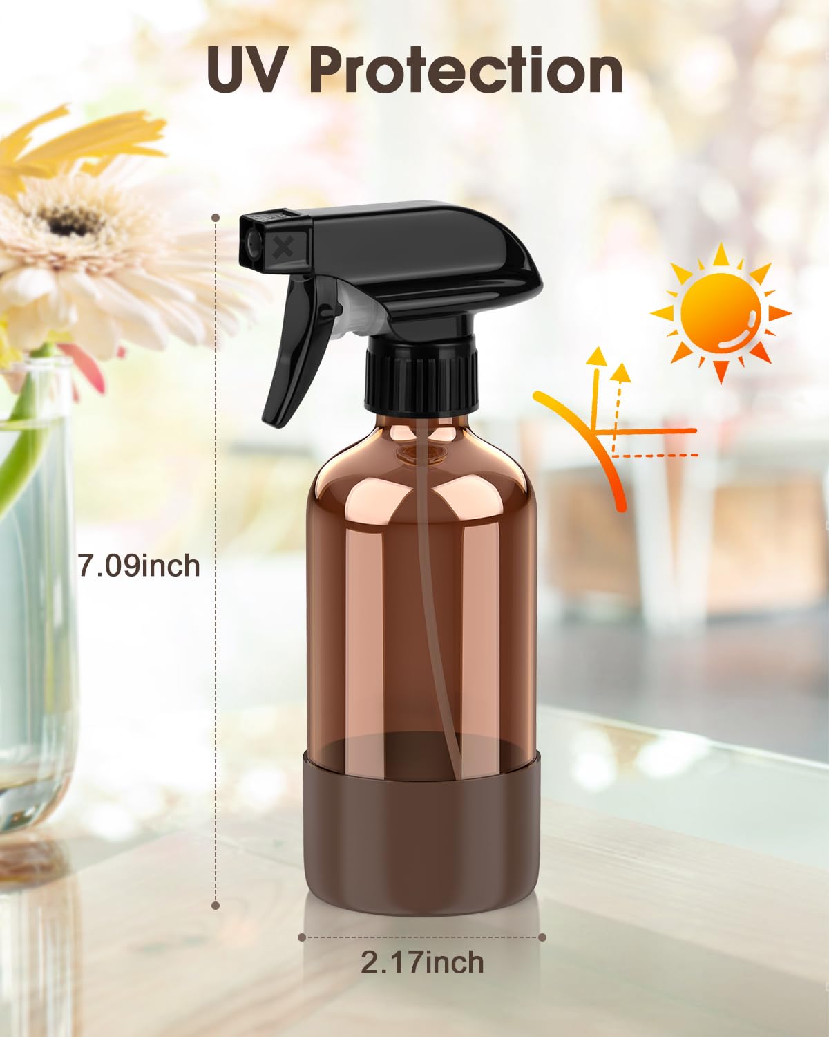 Bontip Amber Glass Spray Bottle Set in use for hair care