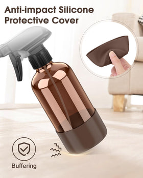Bontip Amber Glass Spray Bottle Set with cleaning solution