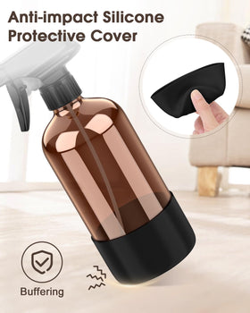 Bontip Amber Glass Spray Bottle Set with essential oils on a table