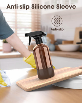 Bontip Amber Glass Spray Bottle showing adjustable spray nozzle