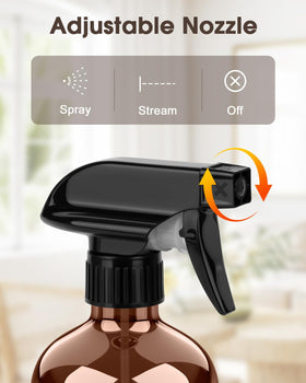 Bontip Amber Glass Spray Bottle with fine mist nozzle