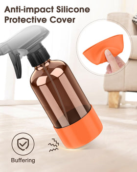 Bontip amber glass spray bottle with orange silicone sleeve