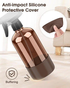 Bontip Amber Glass Spray Bottle with silicone sleeve in a modern kitchen