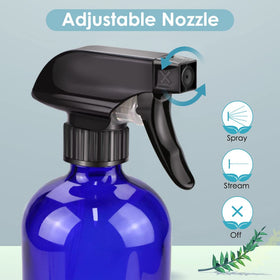 Bontip Blue Glass Spray Bottle with black trigger nozzle