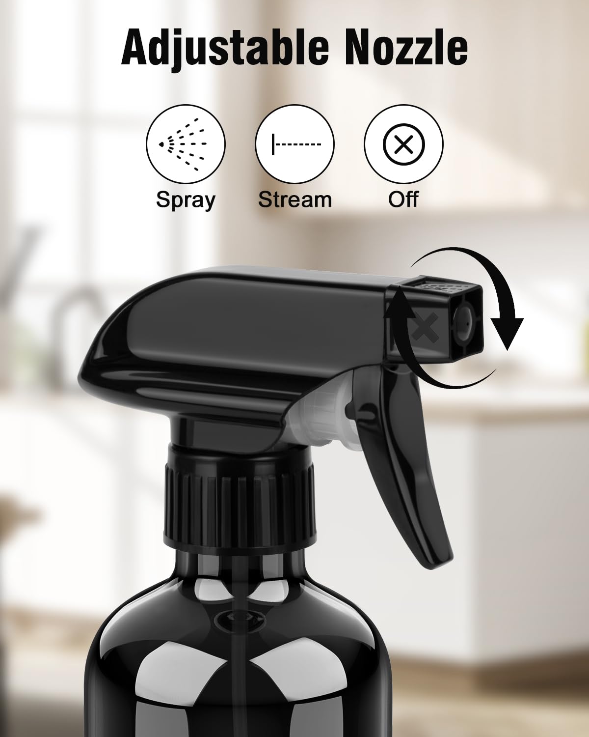 Bontip Glass Spray Bottle 16 oz black model with trigger nozzle