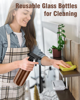 Bontip Glass Spray Bottle 16 oz in use for cleaning