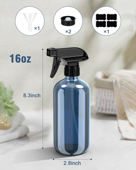 Bontip Glass Spray Bottle 16 oz Indigo Blue side view