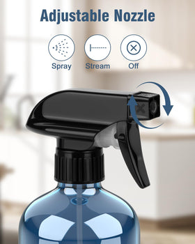 Bontip Glass Spray Bottle 16 oz Indigo Blue with trigger nozzle