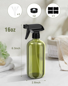 Bontip Glass Spray Bottle 16 oz olive green with black lid