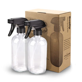 Bontip Glass Spray Bottle 16 oz with brush and labels