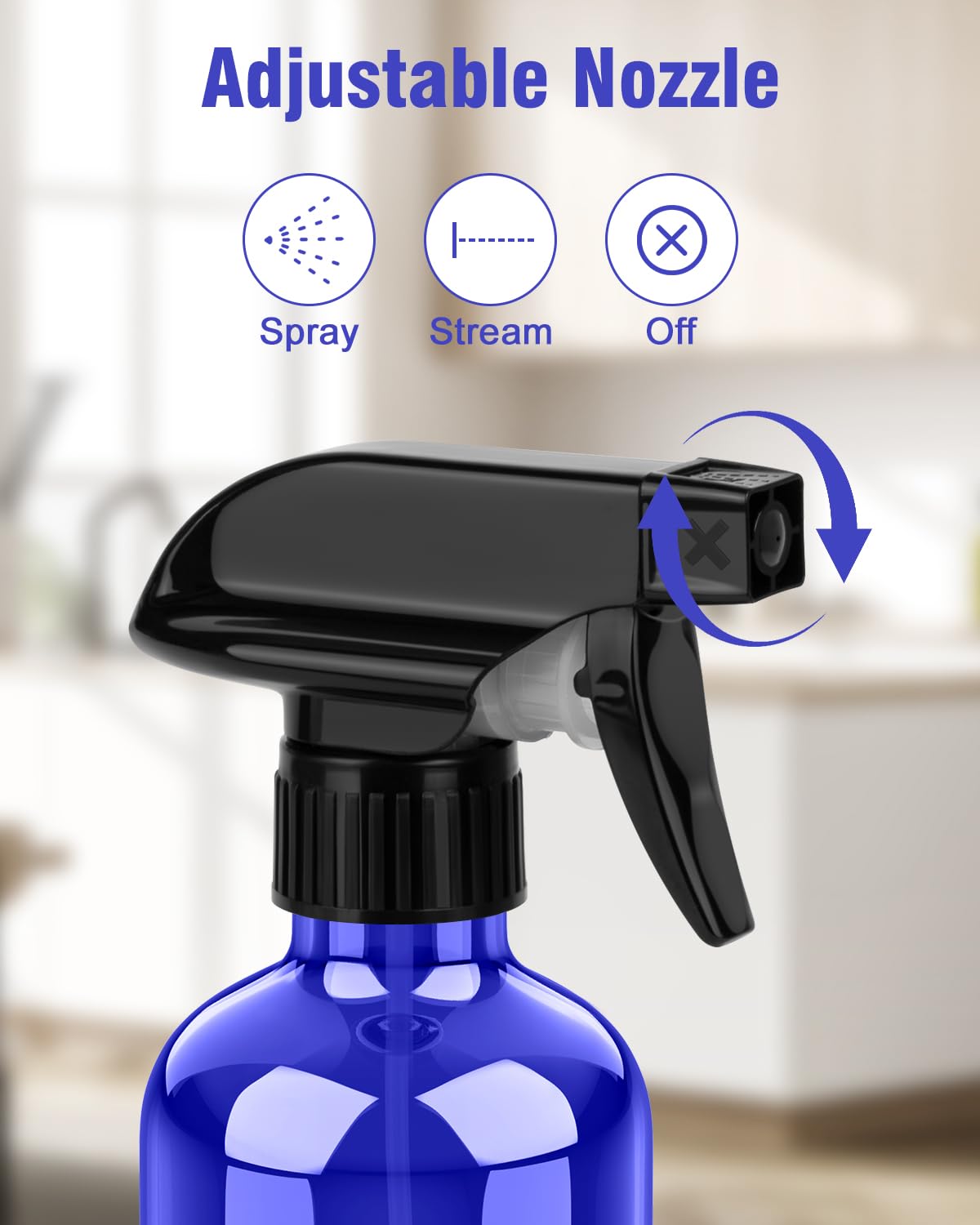 Bontip Glass Spray Bottle 8 oz with black trigger nozzle