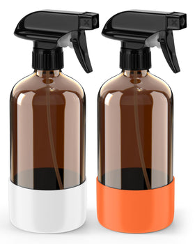 Bontip Glass Spray Bottle Set front view with silicone sleeve