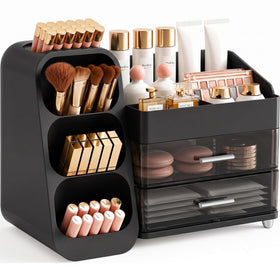 Booklov Large Makeup Organizer front view in black
