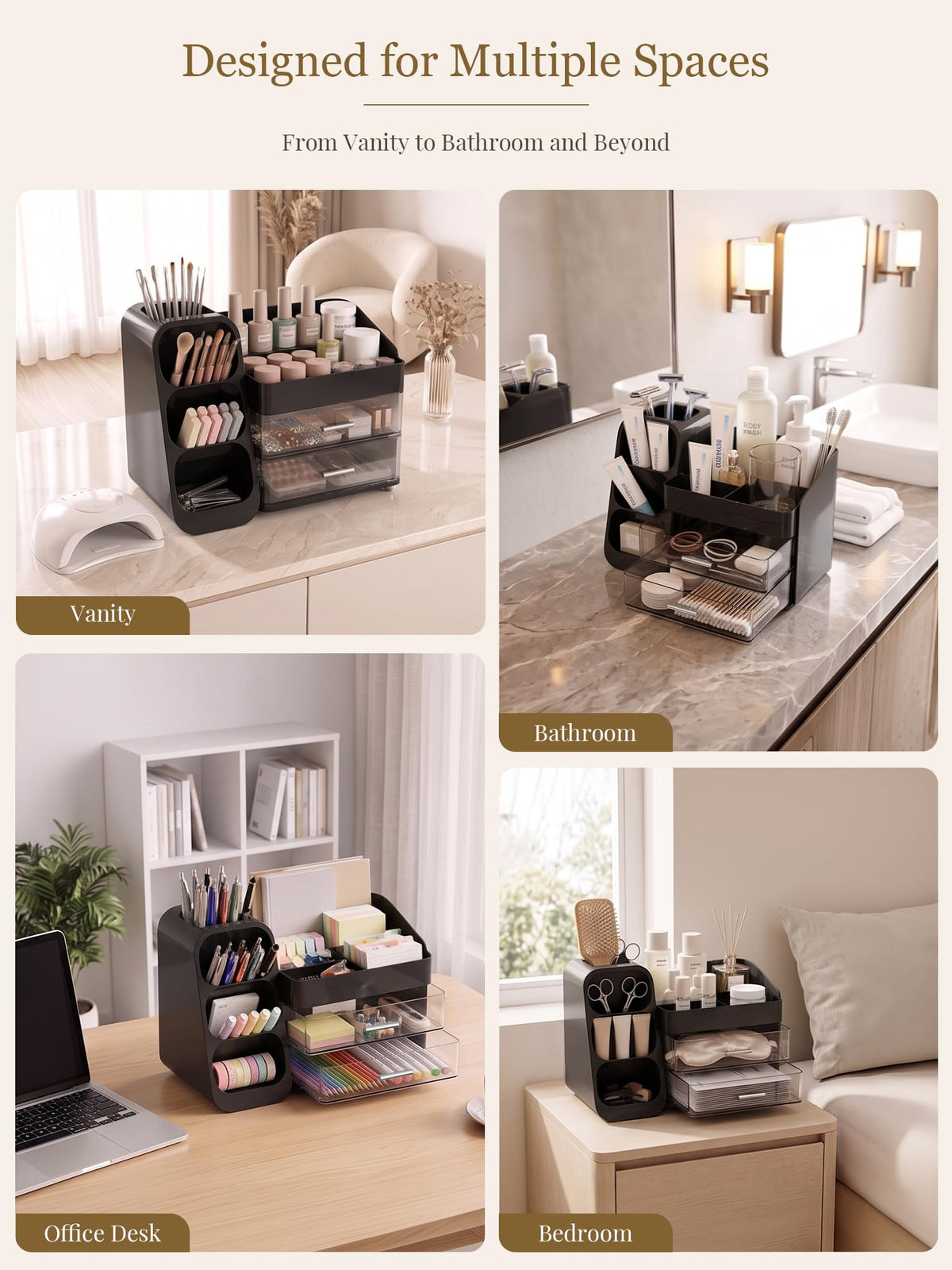 Booklov Large Makeup Organizer in a stylish bathroom setting