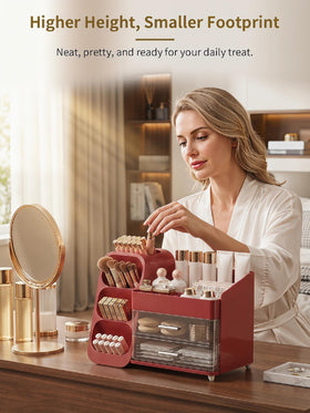 Booklov Large Makeup Organizer in a stylish vanity setup