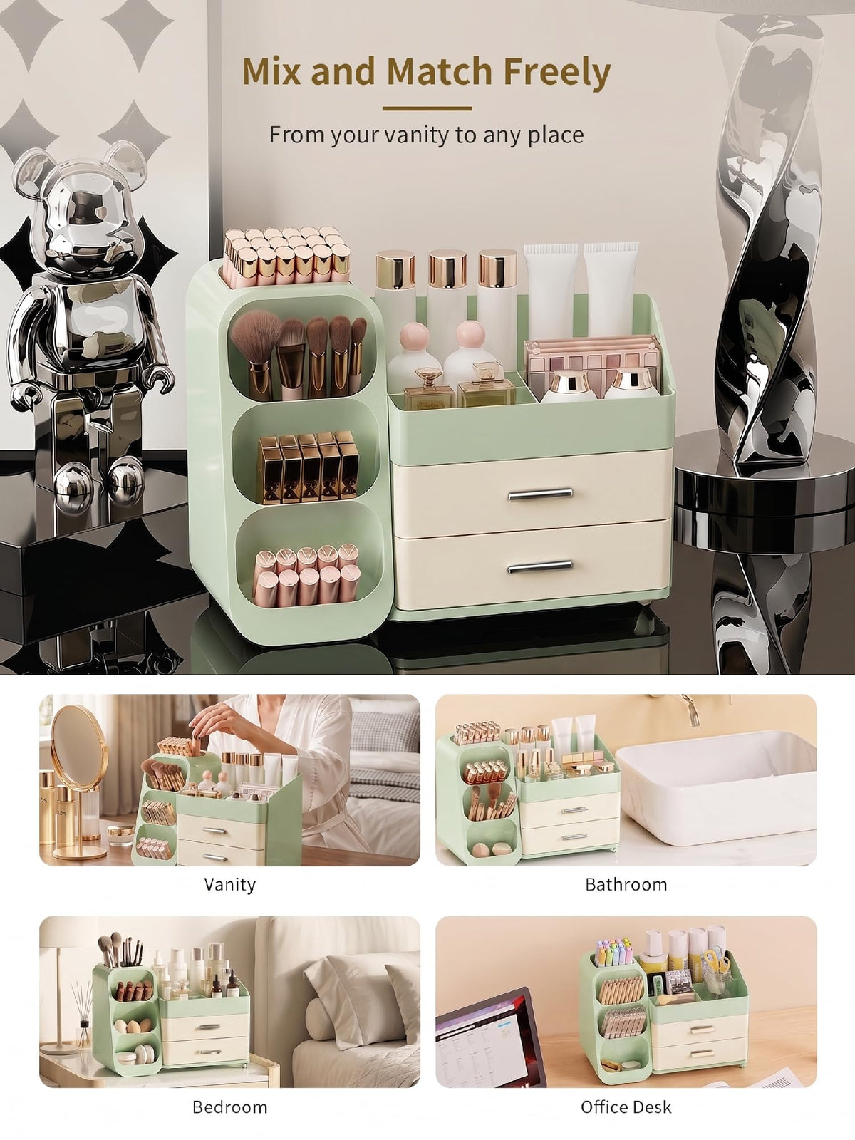 Booklov Large Makeup Organizer in various colour options