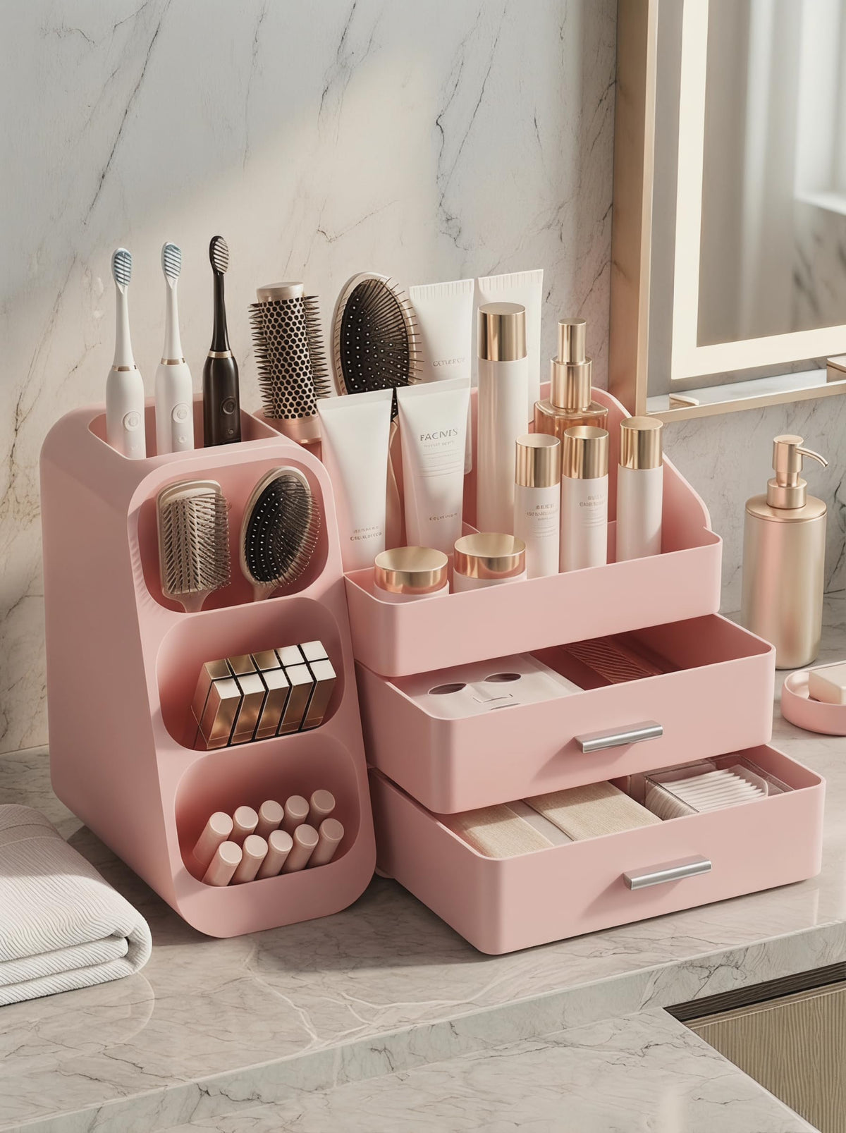 Booklov Large Makeup Organizer side view
