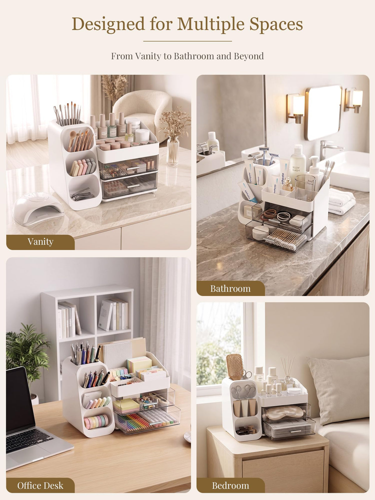 Booklov Large Makeup Organizer various colour options displayed