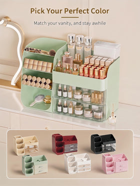 Booklov Small Makeup Organizer packed with makeup essentials