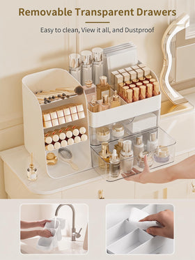 Booklov Small Makeup Organizer side view showing its compact design