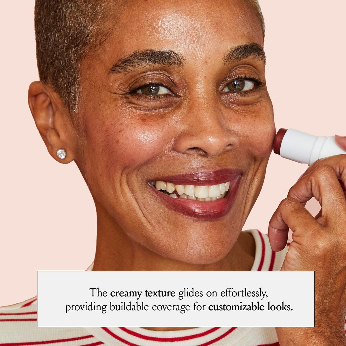 BOOM! Boomstick Color All-in-One Cream Blush on lips