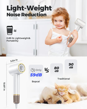 Bopcal Ionic Hair Dryer in a stylish bathroom setting