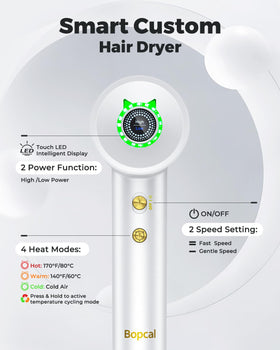 Bopcal Ionic Hair Dryer with magnetic concentrator attached