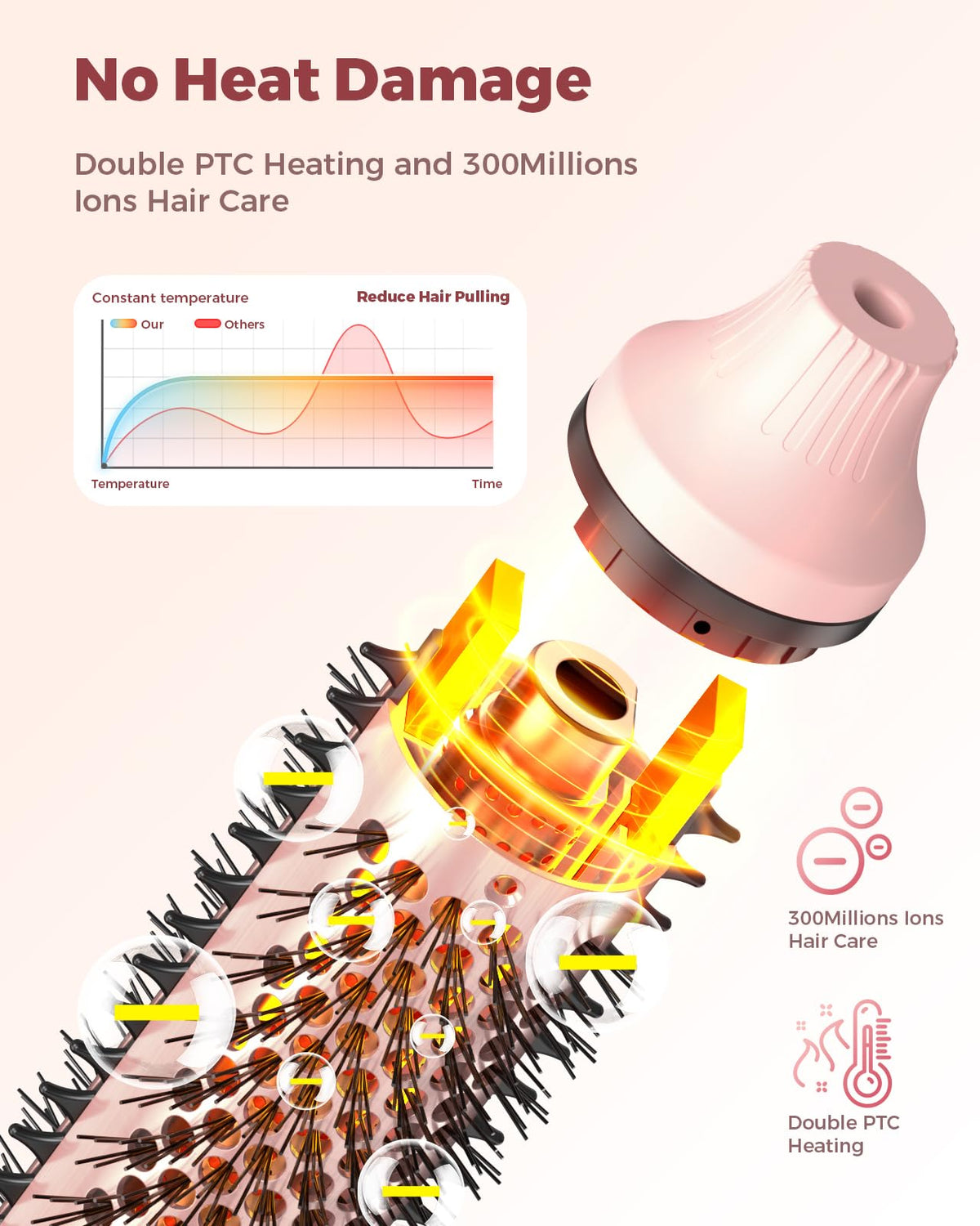 Bopcal Thermal Brush in use on hair