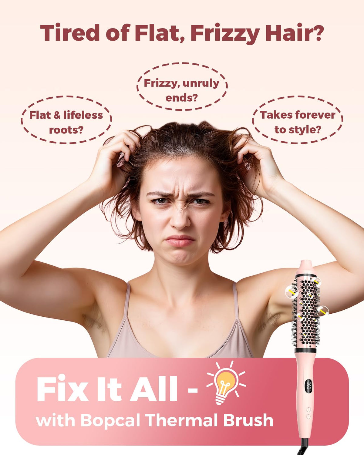 Bopcal Thermal Brush with soft pink finish